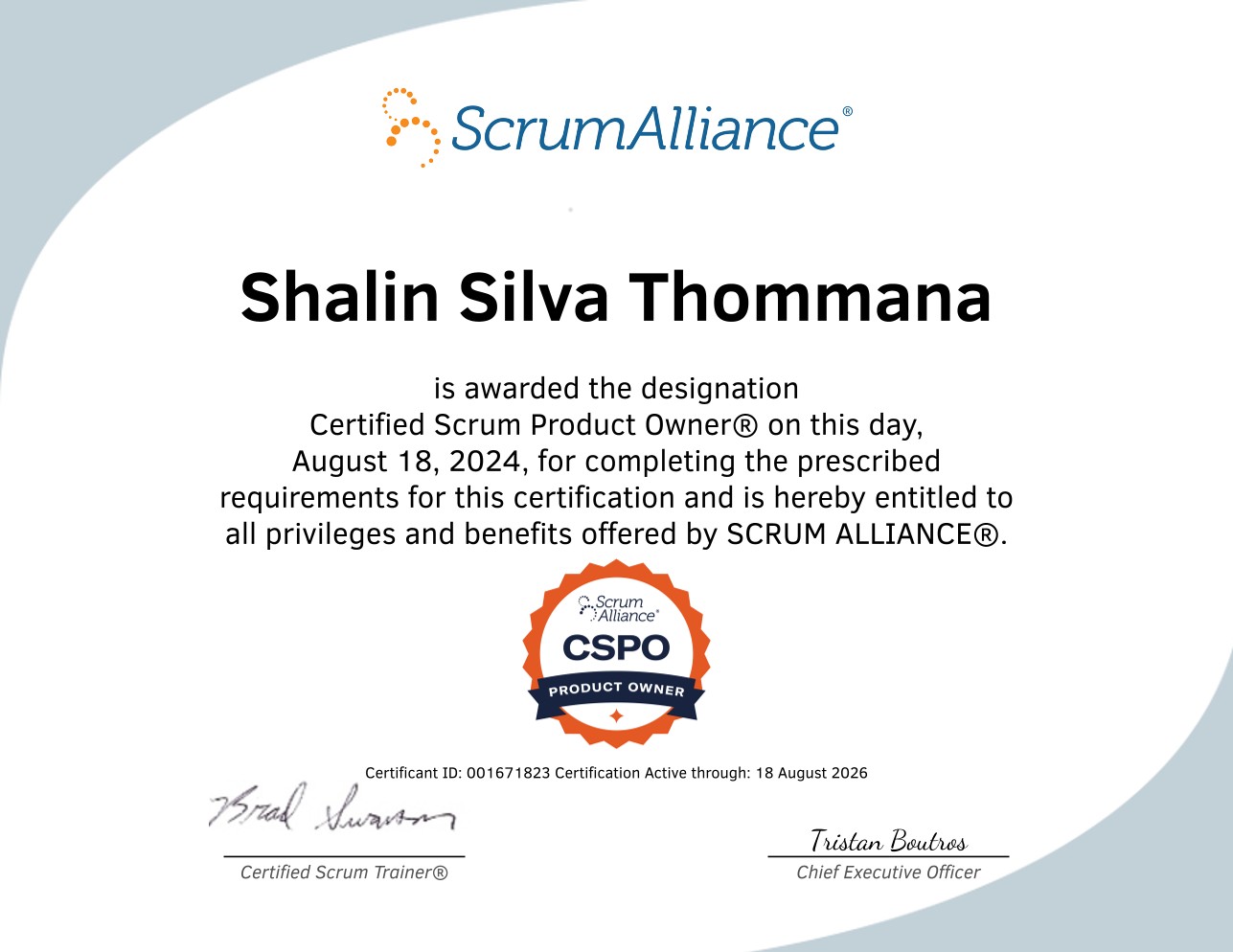 Certified Scrum Product Owner (CSPO) — Scrum Alliance
