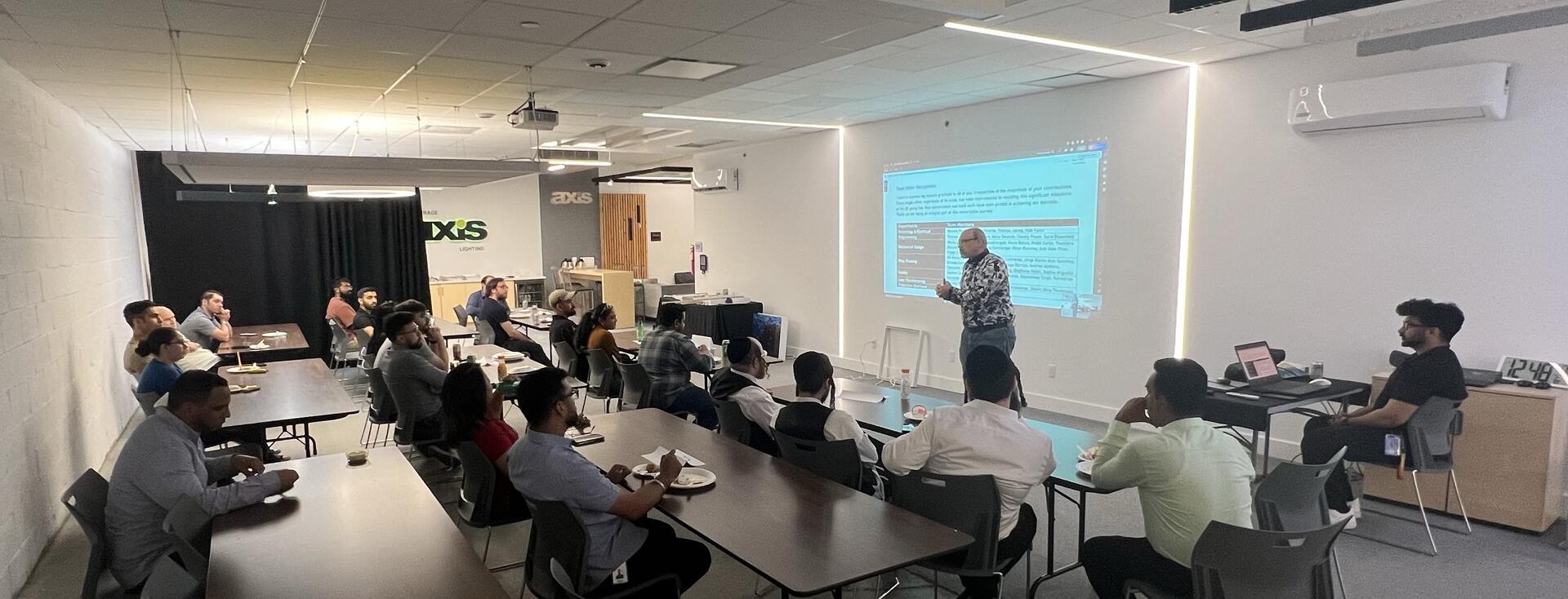 Engineering Data project closure session alongside the project sponsor
