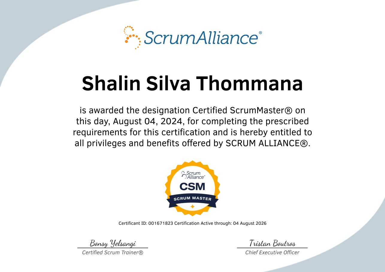 Certified ScrumMaster (CSM) — Scrum Alliance