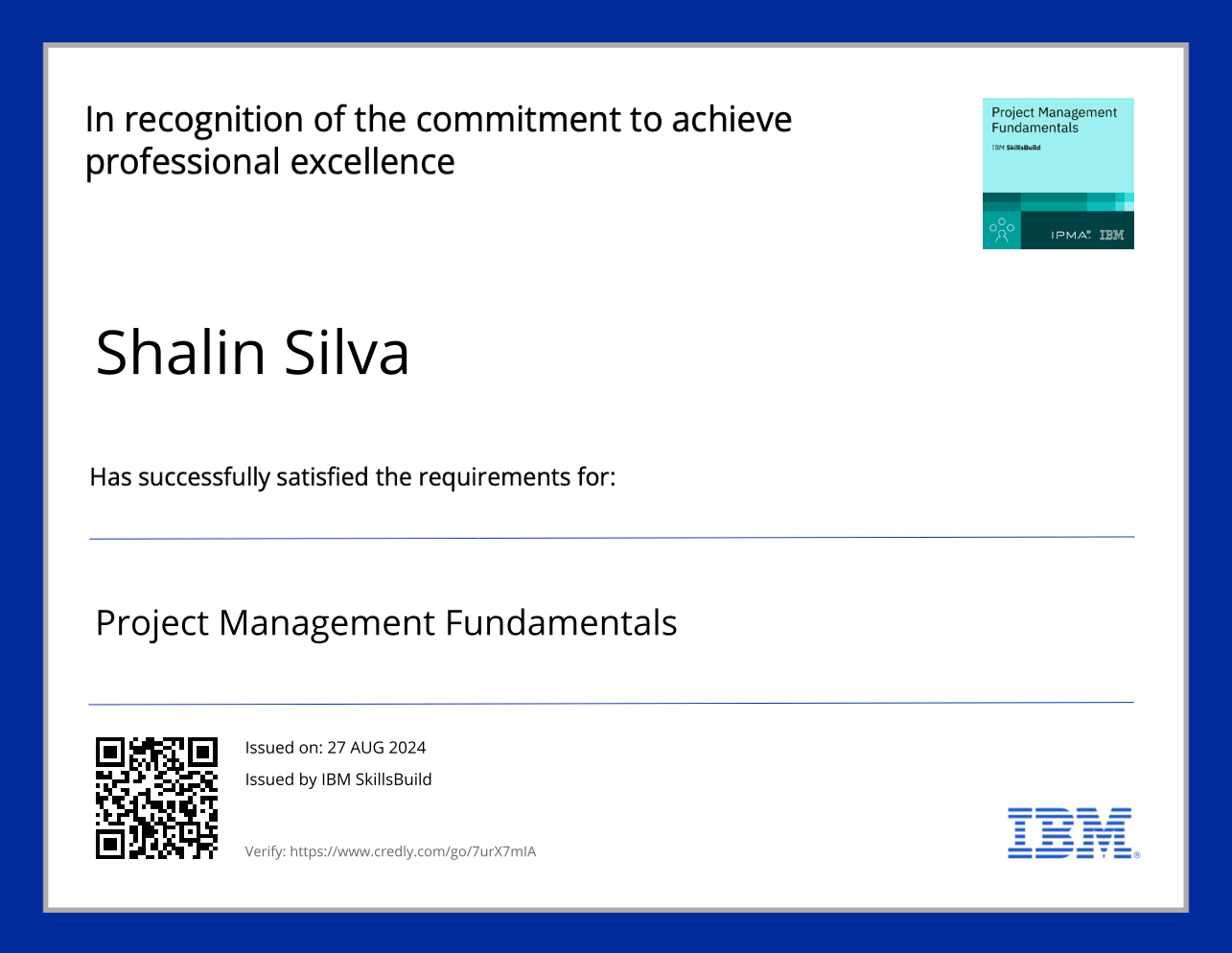 Project Management Fundamentals — IBM SkillsBuild